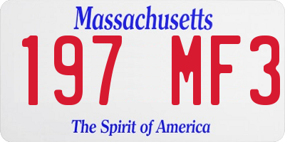MA license plate 197MF3