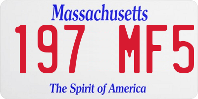 MA license plate 197MF5