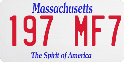 MA license plate 197MF7