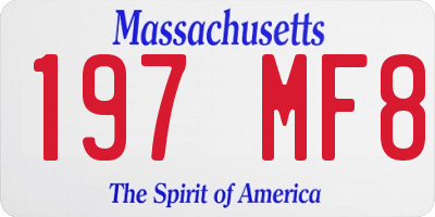 MA license plate 197MF8