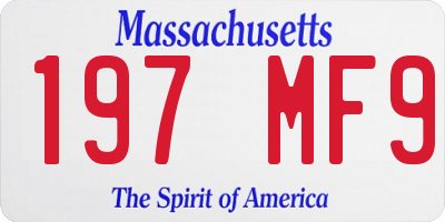 MA license plate 197MF9