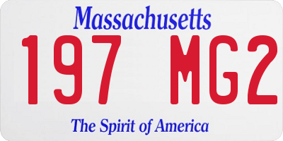 MA license plate 197MG2