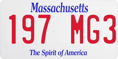 MA license plate 197MG3