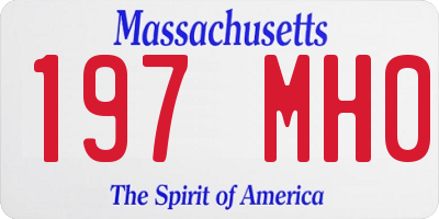 MA license plate 197MH0