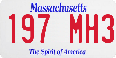 MA license plate 197MH3