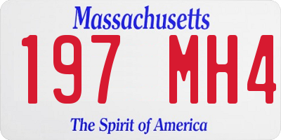 MA license plate 197MH4