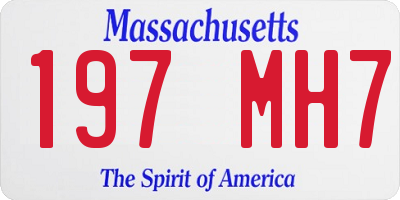 MA license plate 197MH7