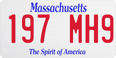 MA license plate 197MH9