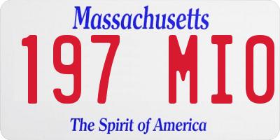 MA license plate 197MI0