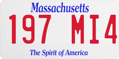 MA license plate 197MI4
