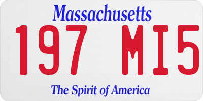 MA license plate 197MI5