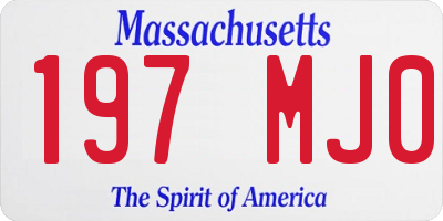 MA license plate 197MJ0