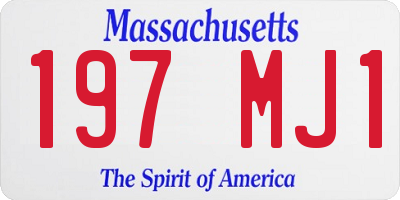 MA license plate 197MJ1