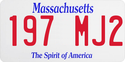 MA license plate 197MJ2