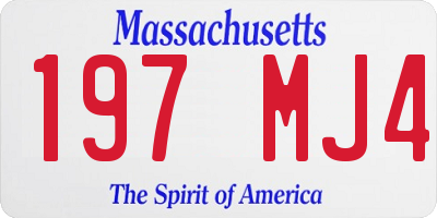 MA license plate 197MJ4