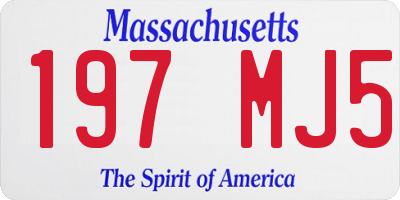MA license plate 197MJ5
