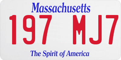 MA license plate 197MJ7