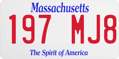 MA license plate 197MJ8