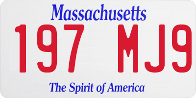 MA license plate 197MJ9
