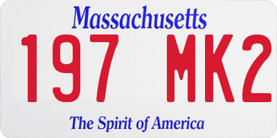 MA license plate 197MK2