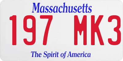 MA license plate 197MK3