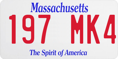 MA license plate 197MK4