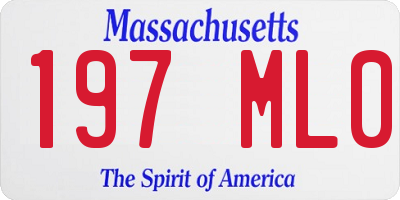 MA license plate 197ML0