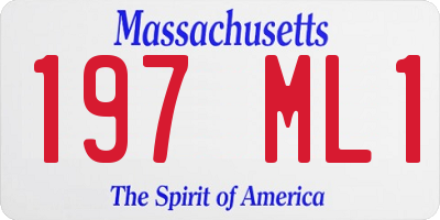 MA license plate 197ML1