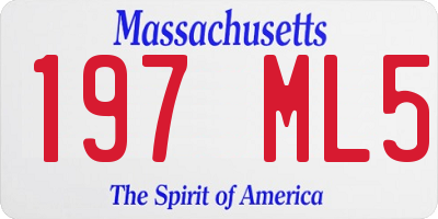 MA license plate 197ML5