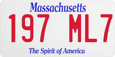 MA license plate 197ML7