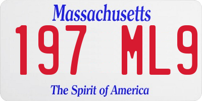 MA license plate 197ML9