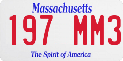 MA license plate 197MM3