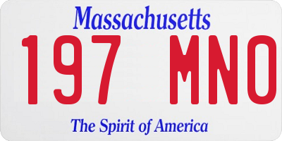 MA license plate 197MN0