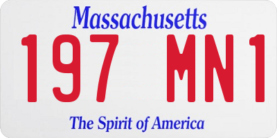MA license plate 197MN1