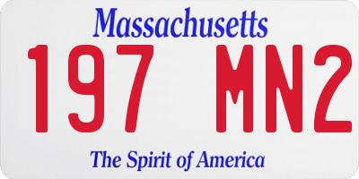 MA license plate 197MN2