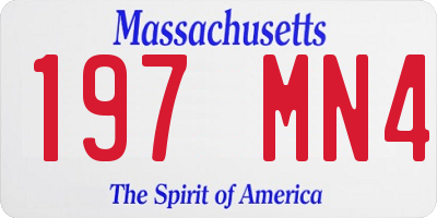 MA license plate 197MN4
