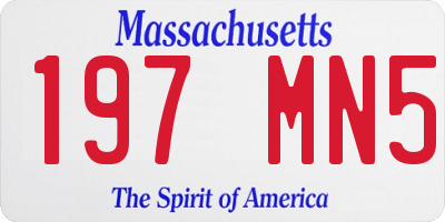 MA license plate 197MN5