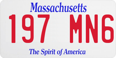 MA license plate 197MN6