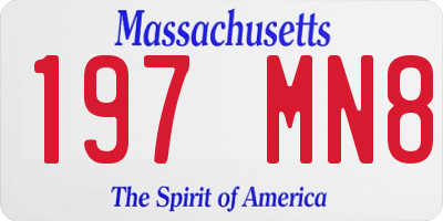 MA license plate 197MN8