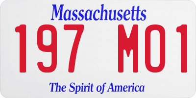 MA license plate 197MO1