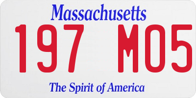 MA license plate 197MO5