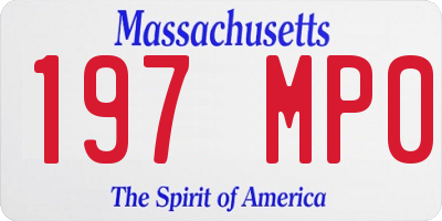 MA license plate 197MP0