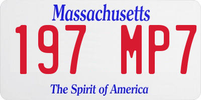 MA license plate 197MP7