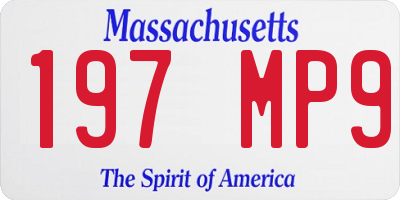 MA license plate 197MP9