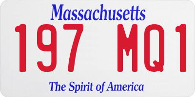 MA license plate 197MQ1