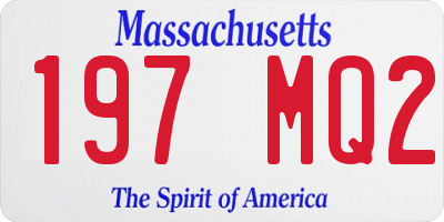 MA license plate 197MQ2