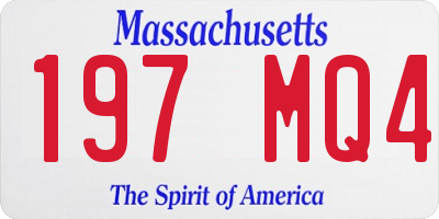 MA license plate 197MQ4