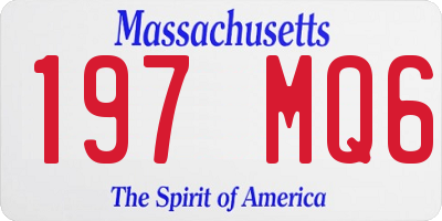 MA license plate 197MQ6
