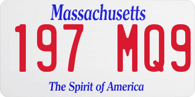 MA license plate 197MQ9