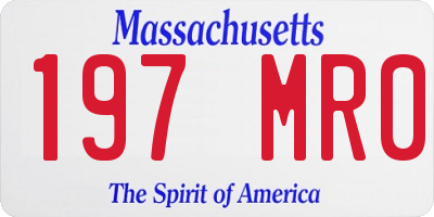 MA license plate 197MR0